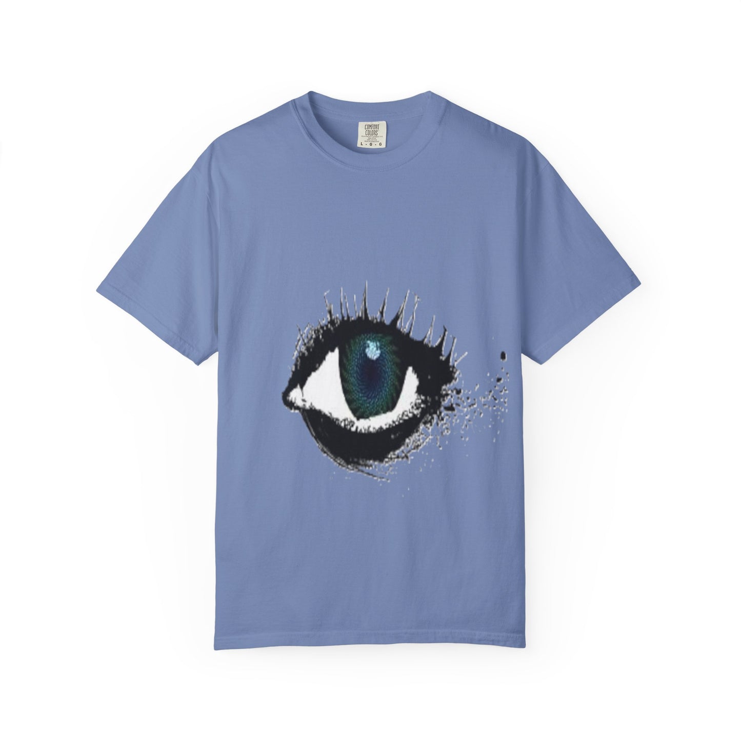 Eye Graphic T-Shirt — Blue Iris Grunge Art Tee