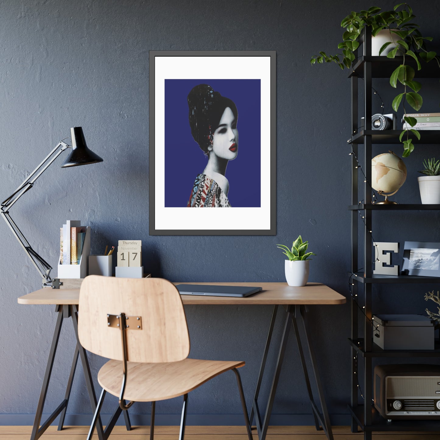 Geisha Portrait - Framed Paper Posters
