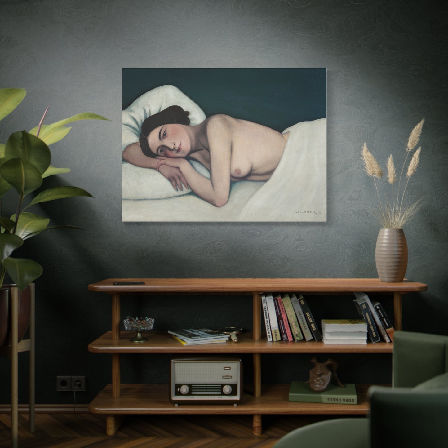 Nu au lit by Félix Vallotto Matte Canvas Wall Art Print