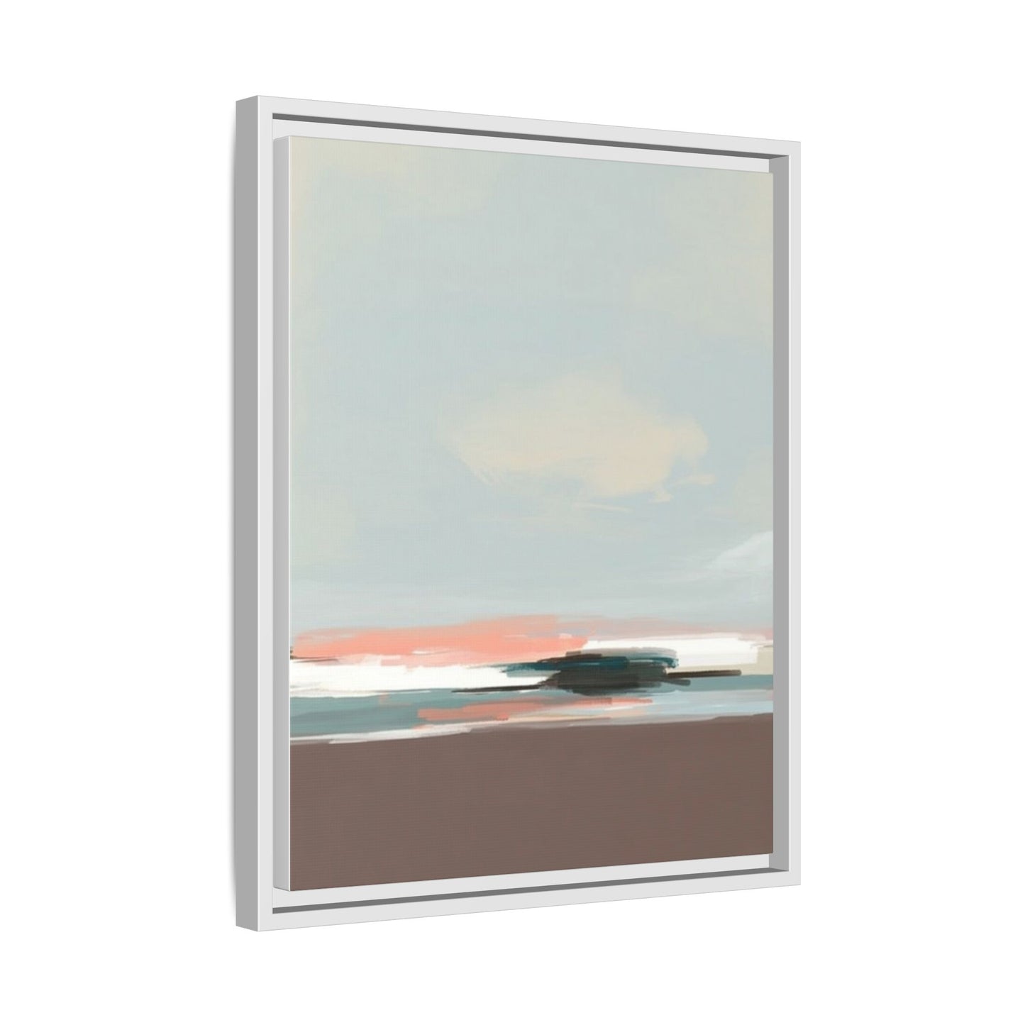 Framed Matte Canvas Print — Soft Coastal Abstract Landscape