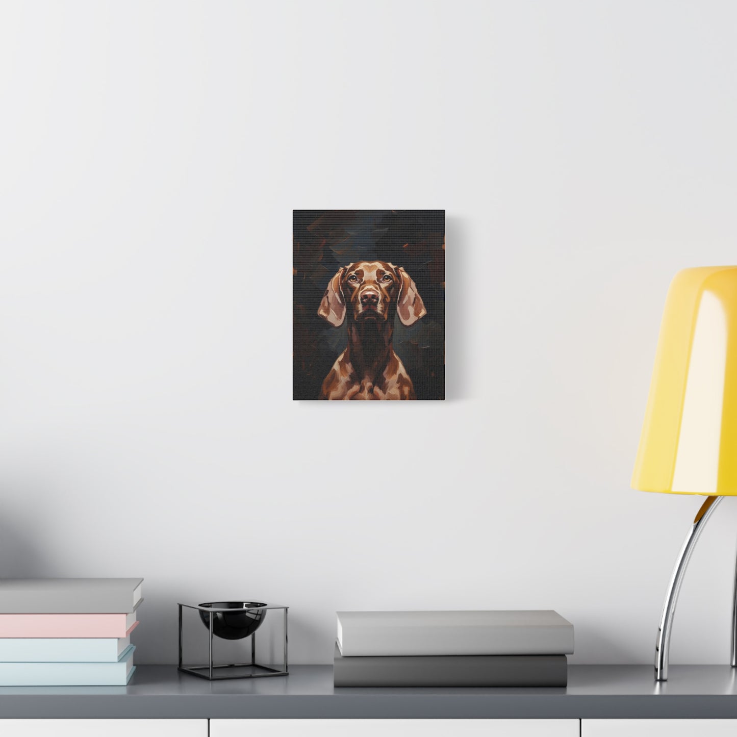 Chocolate Vizsla Canvas Wall Art — Matte Stretched Dog Portrait