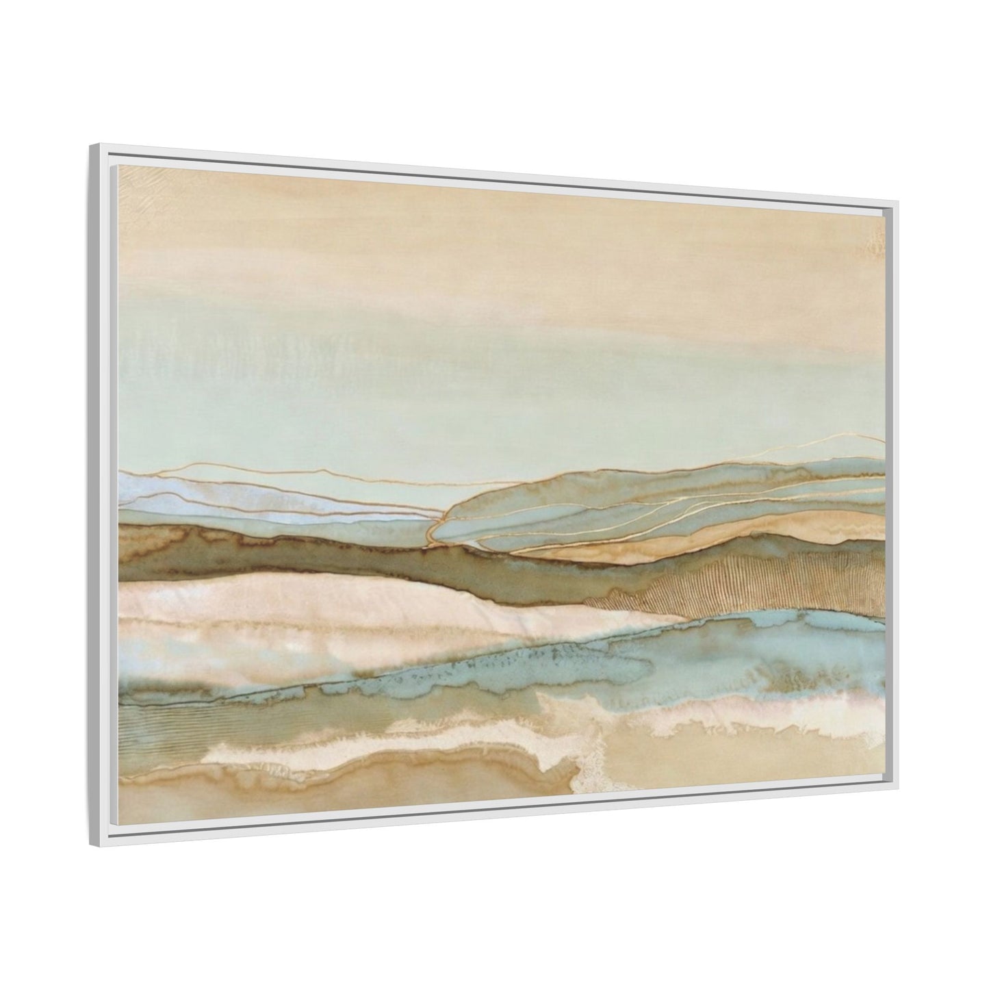 Framed Matte Canvas Coastal Abstract Landscape Wall Art