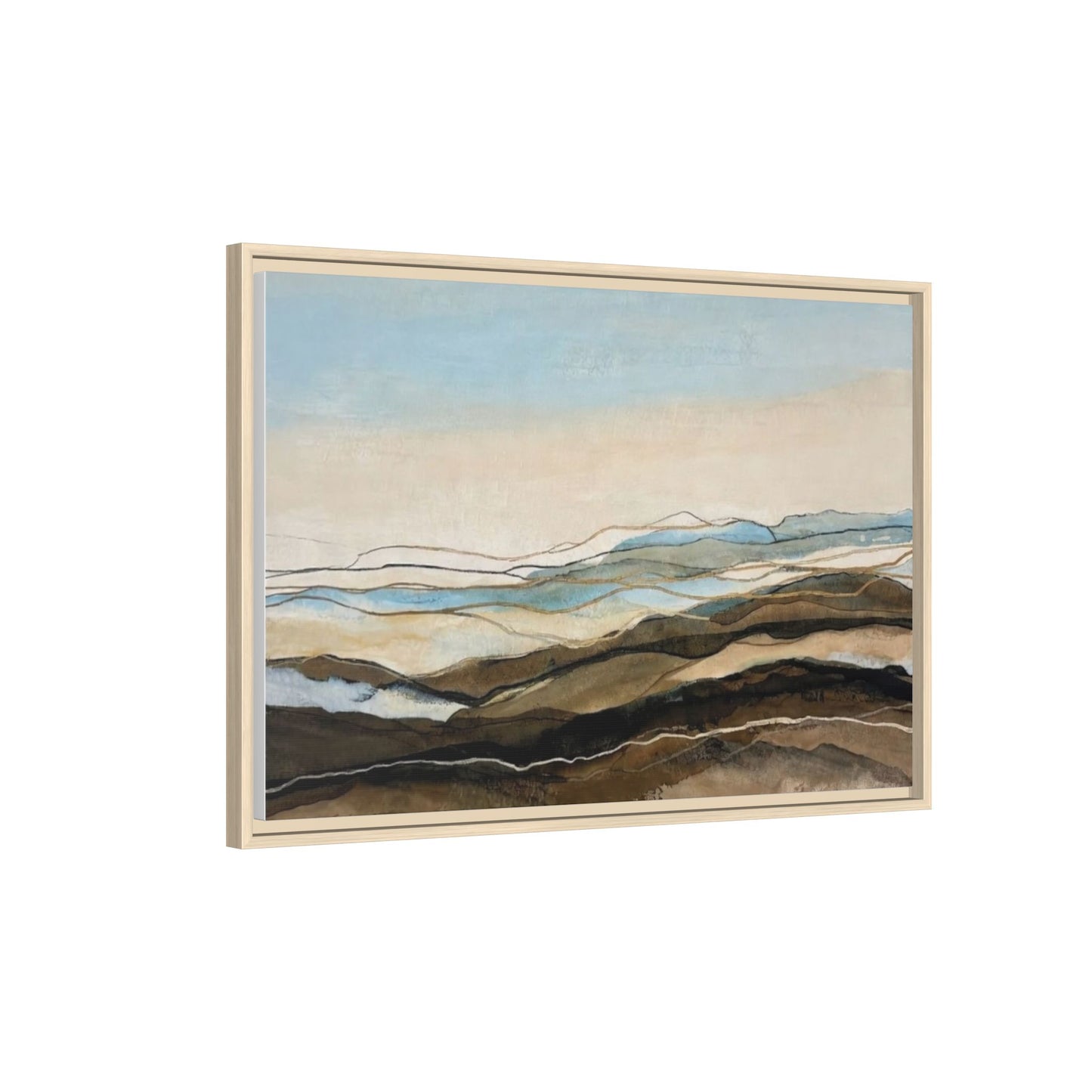 Framed Matte Canvas Print — Abstract Coastal Landscape Wall Art