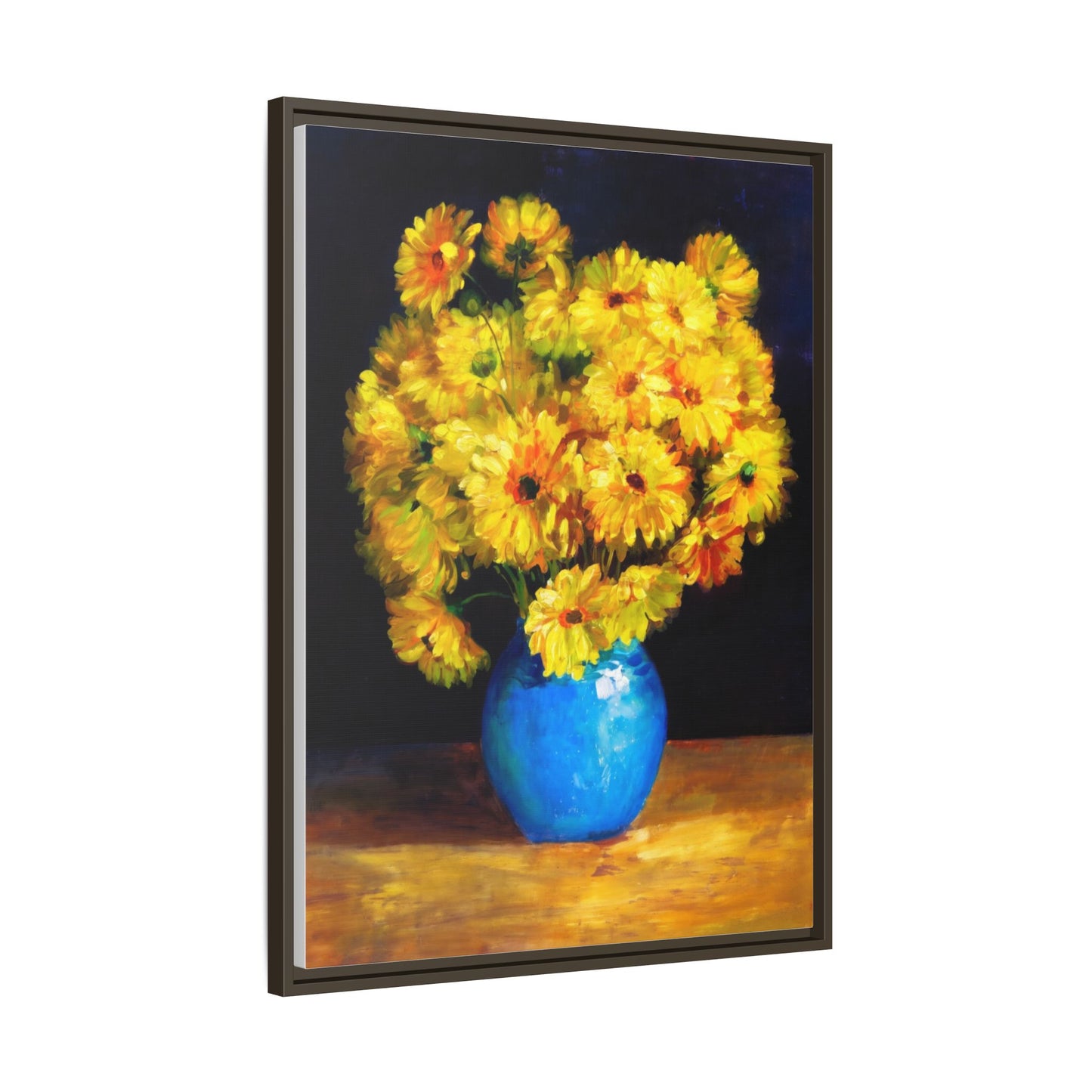 Yellow Daisy Bouquet Matte Canvas Framed Wall Art