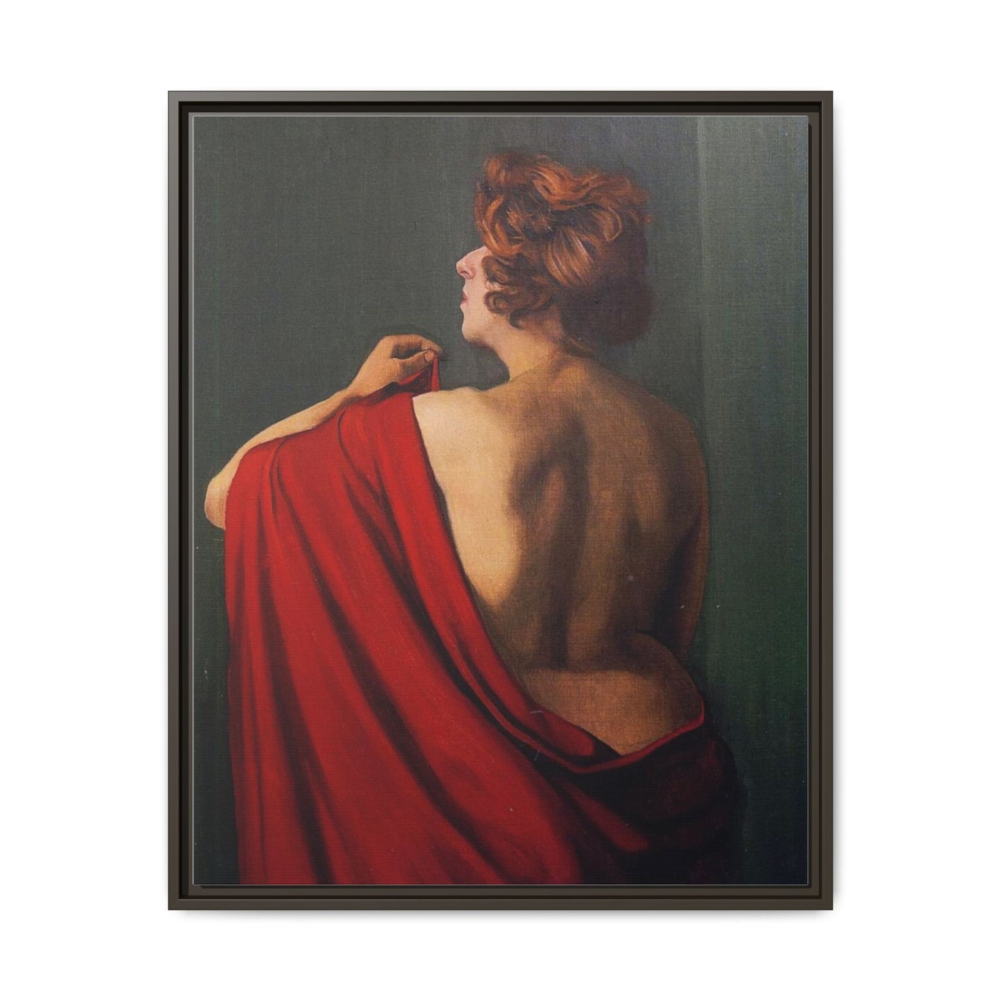 Femme au châle rouge by Félix Vallotton Framed Matte Canvas Wall Art Print