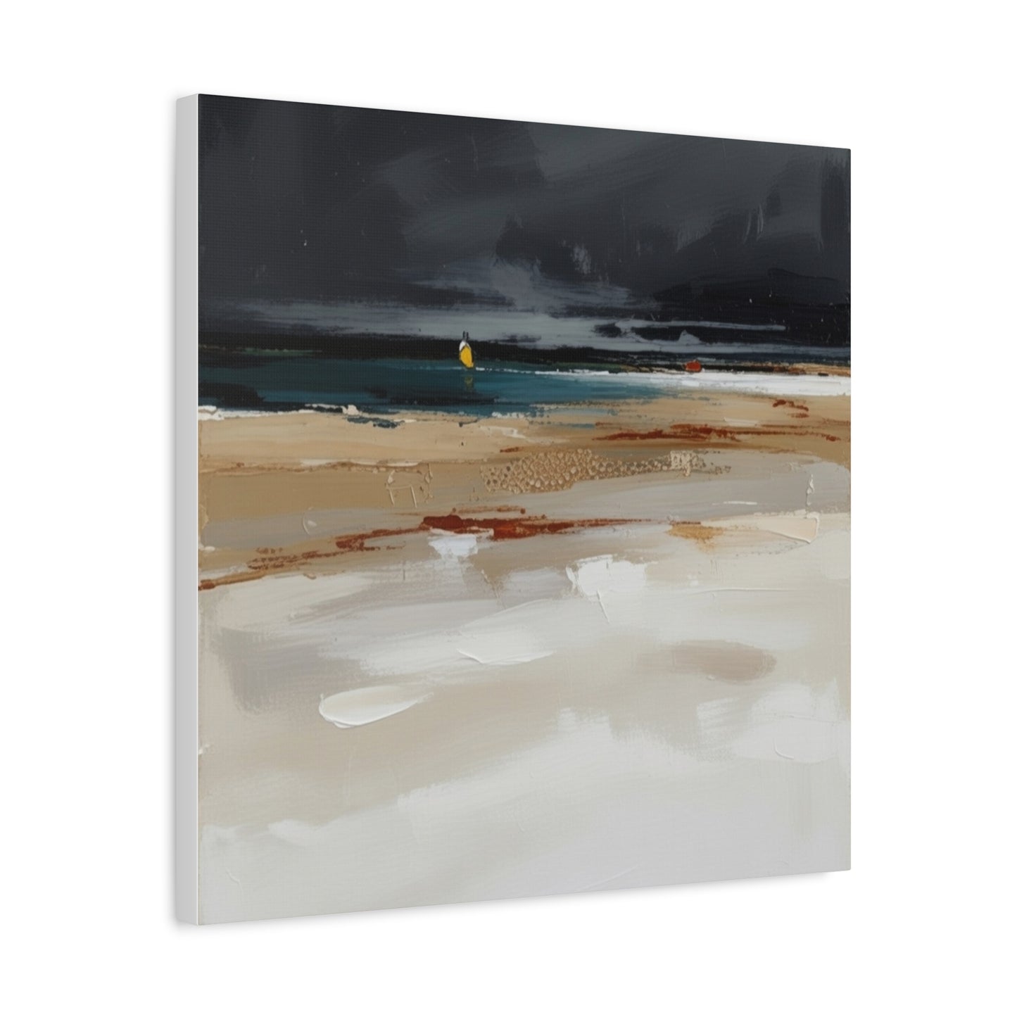 Beachscape Canvas Art — Stormy Seascape Matte Stretched Wall Art