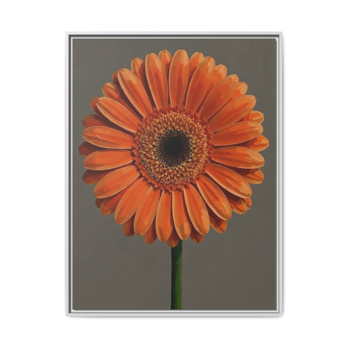 Orange Gerbera Daisy Matte Canvas Print (Framed)