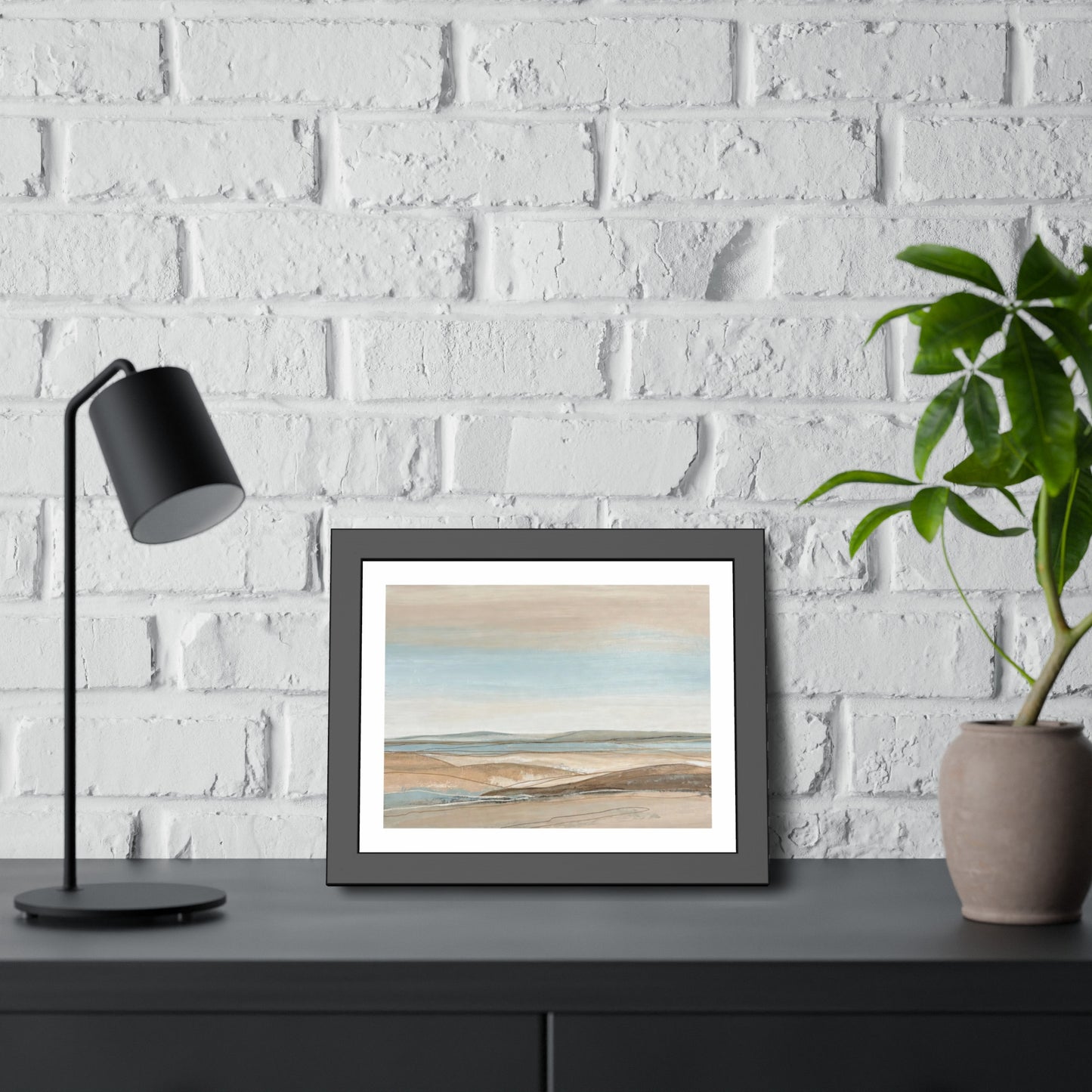 Coastal Pastel Landscape Framed Poster