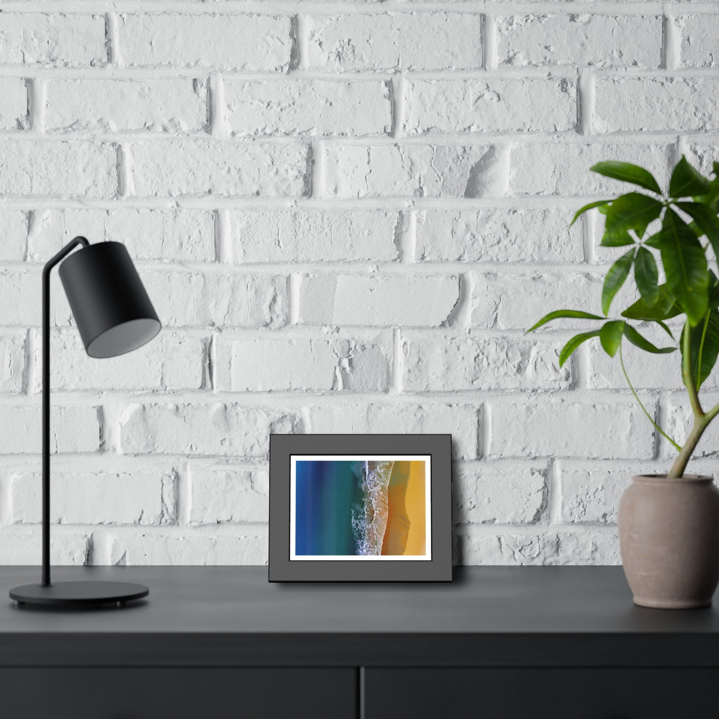 Coastal Waves Framed Poster — Beach Ocean Photography Wall Art