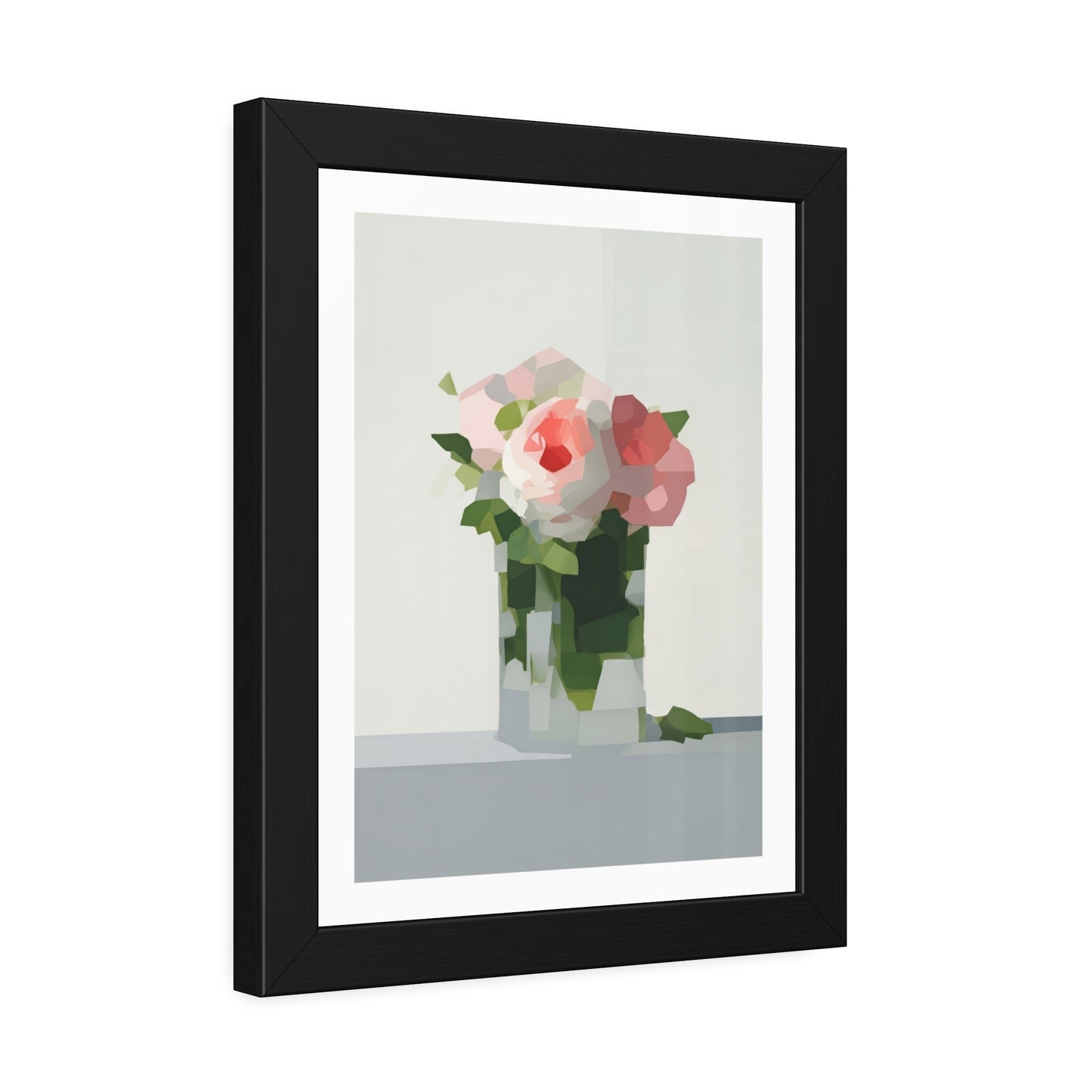 Framed Floral Poster — Modern Abstract Peony Art Print