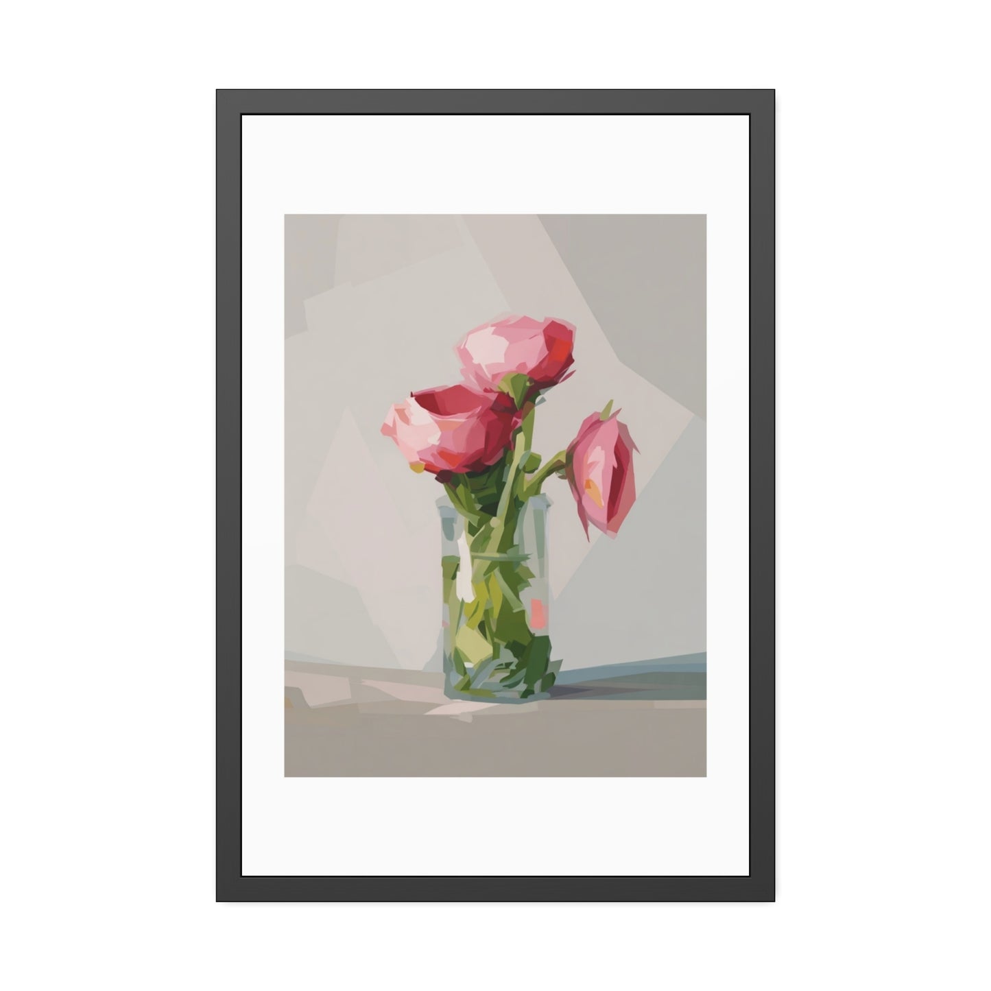 Framed Poster — Pink Peonies Vase Wall Art Print