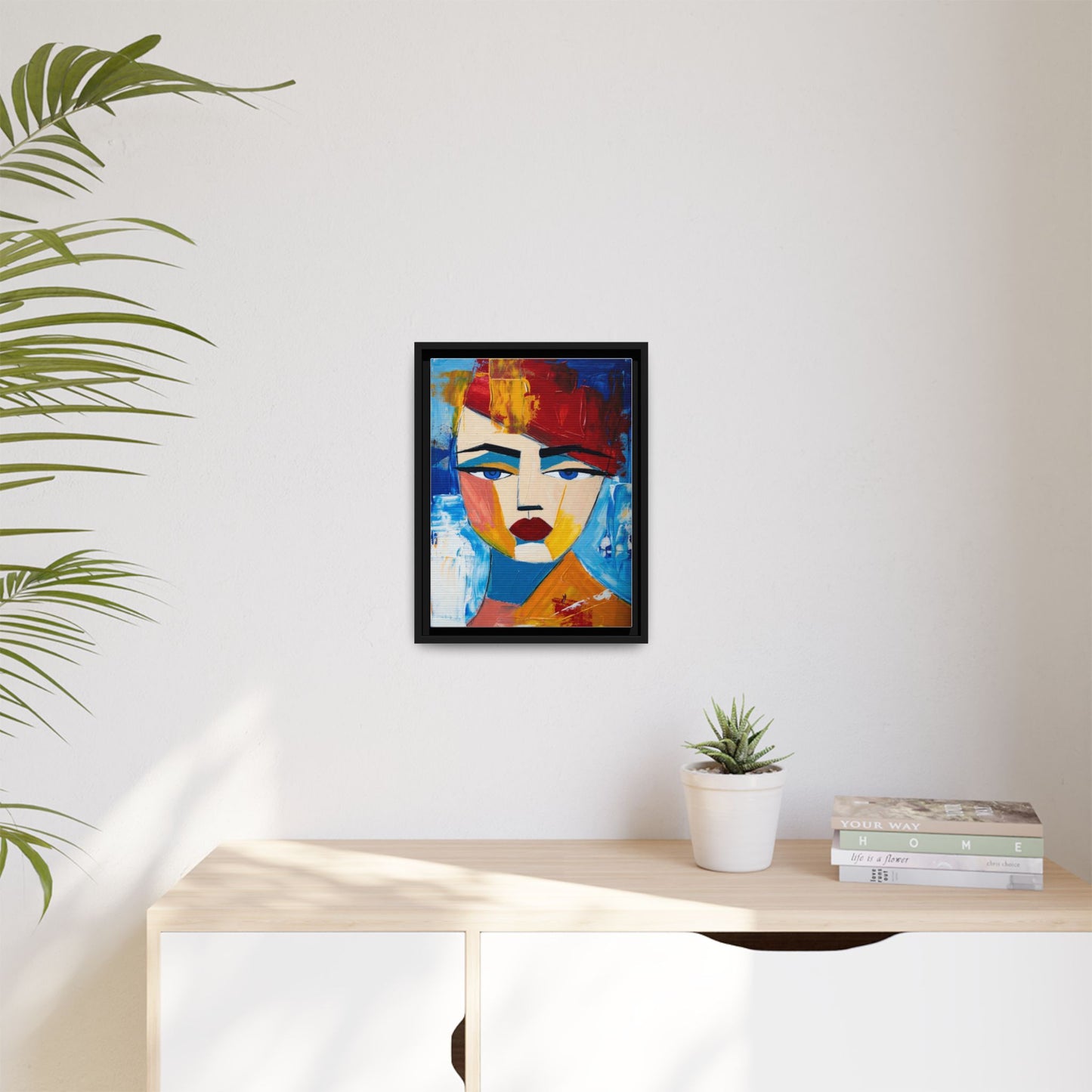 Abstract Colorful Portrait Framed Canvas Art
