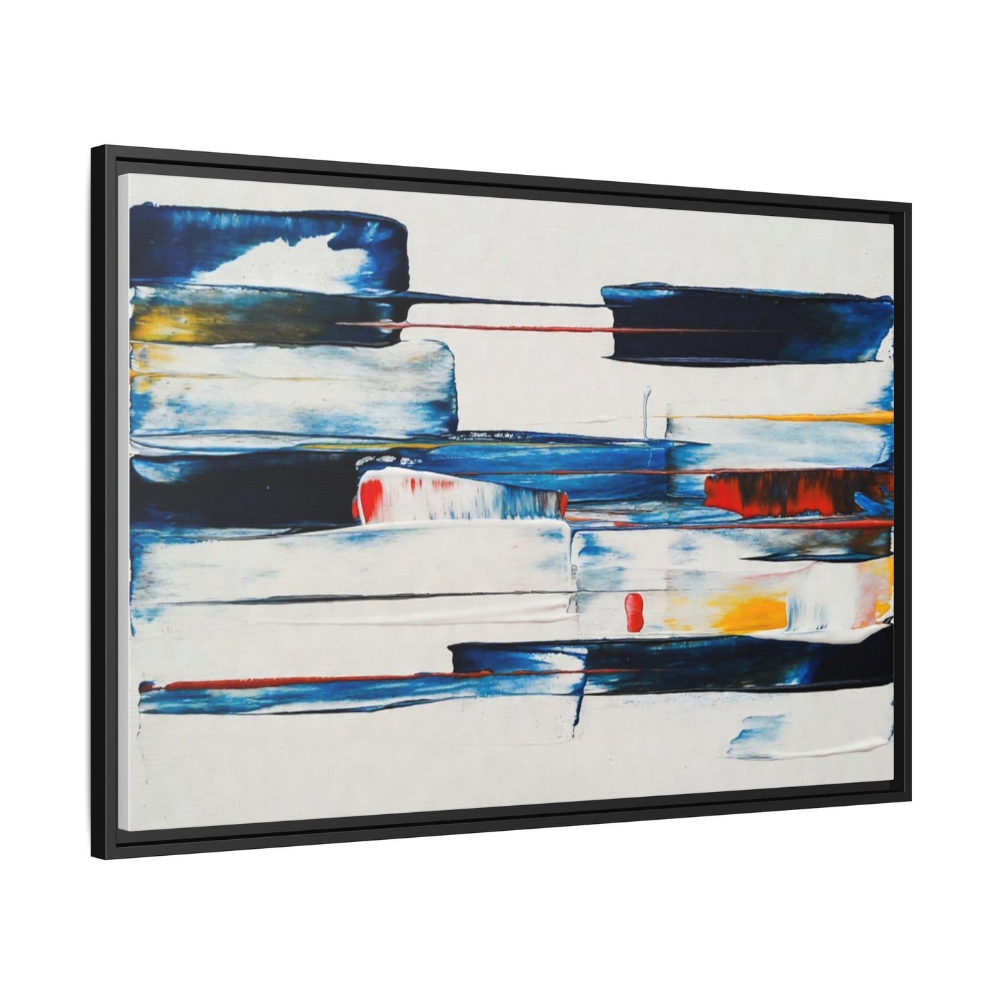 Abstract Coastal Brushstrokes Framed Canvas Print