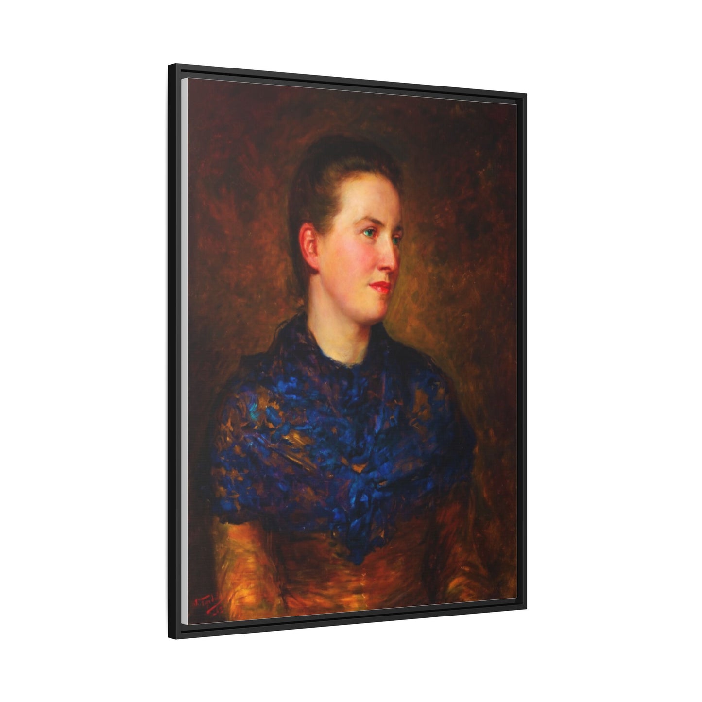 Framed Matte Canvas Portrait Print — Classic Victorian Woman Wall Art