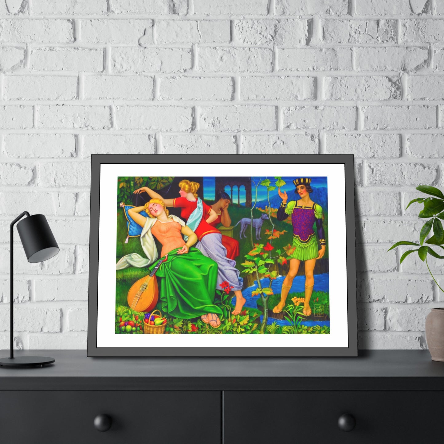 Classical Myth Framed Poster — Vibrant Renaissance-Style Art Print
