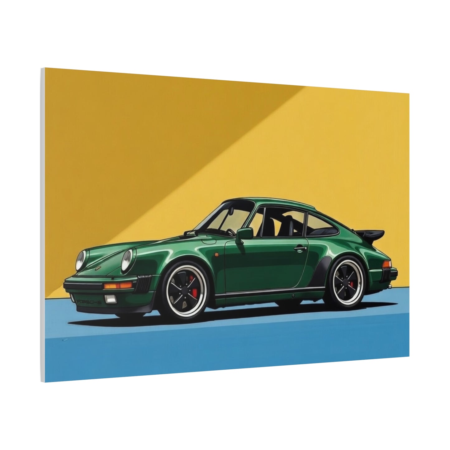 Vintage Green Porsche Art Print - Matte Stretched Canvas
