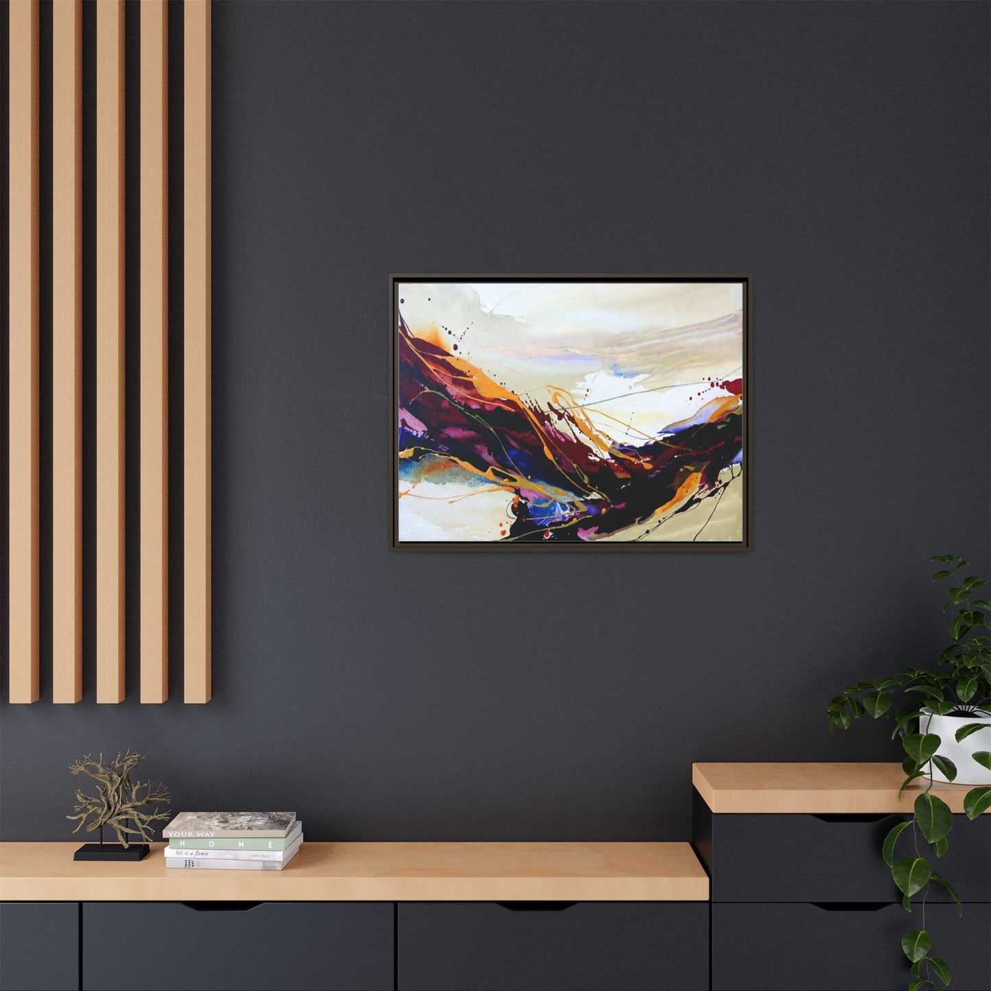 Abstract Flow Matte Canvas Framed Wall Art