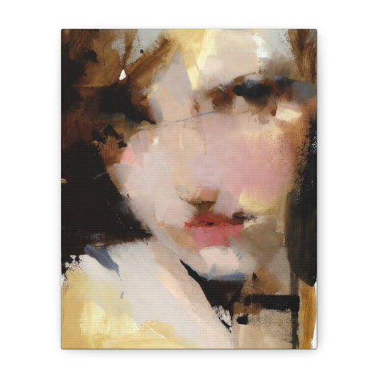 Abstract Portrait Matte Canvas Print — Modern Feminine Wall Art