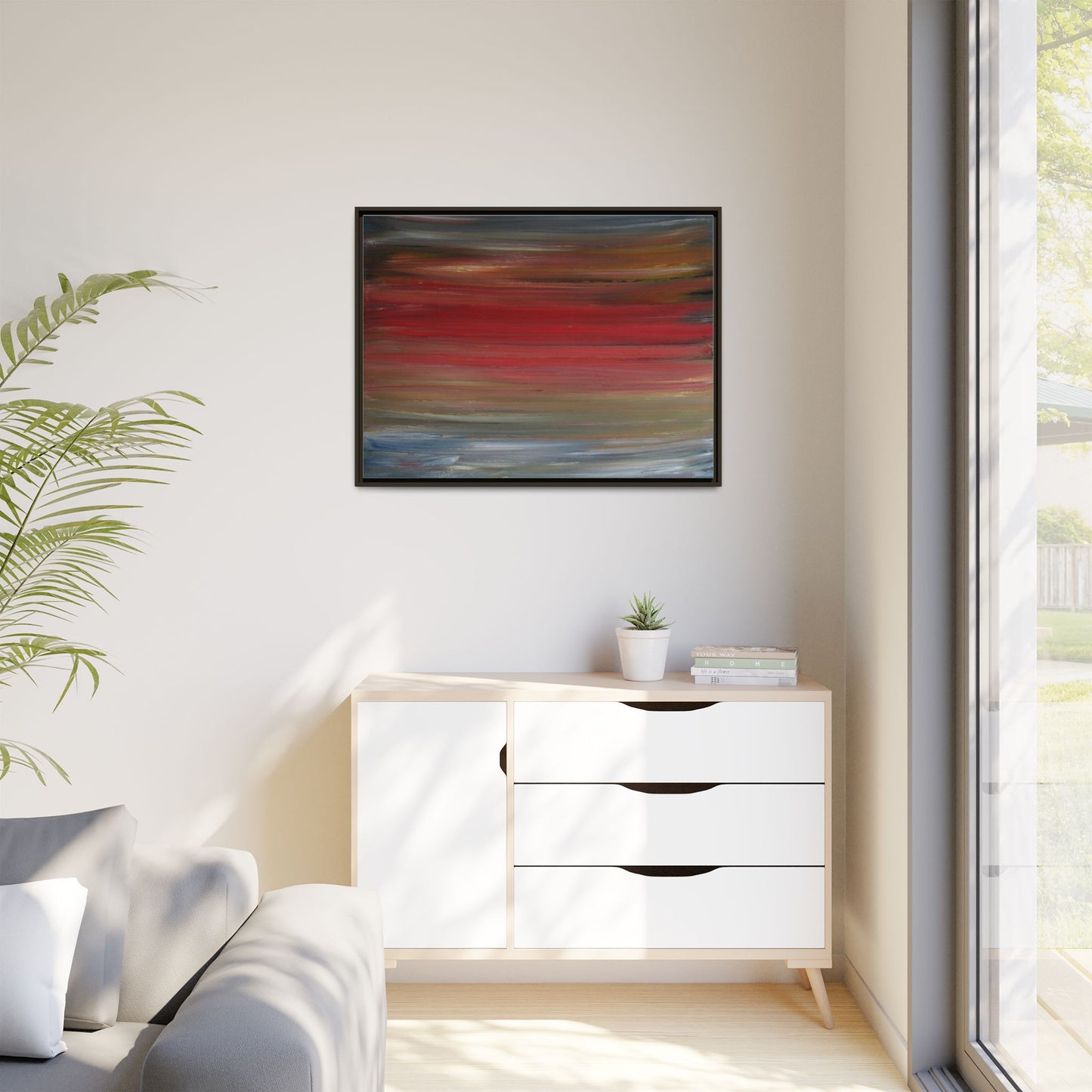 Misty morning by Norman Barrett Framed Matte Canvas Wall Art