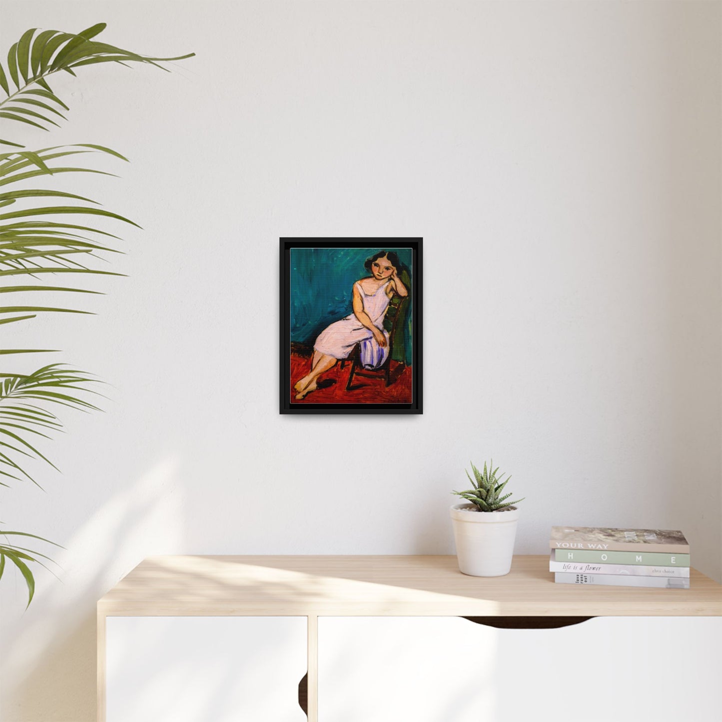 Jeune Fille assise by Henri Matisse Framed Matte Canvas Wall Art