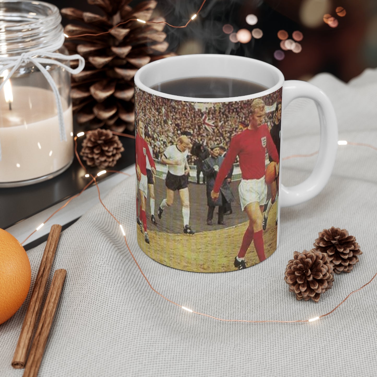 1966 World Cup Final Football Mug — Retro Soccer Match Scene 11oz