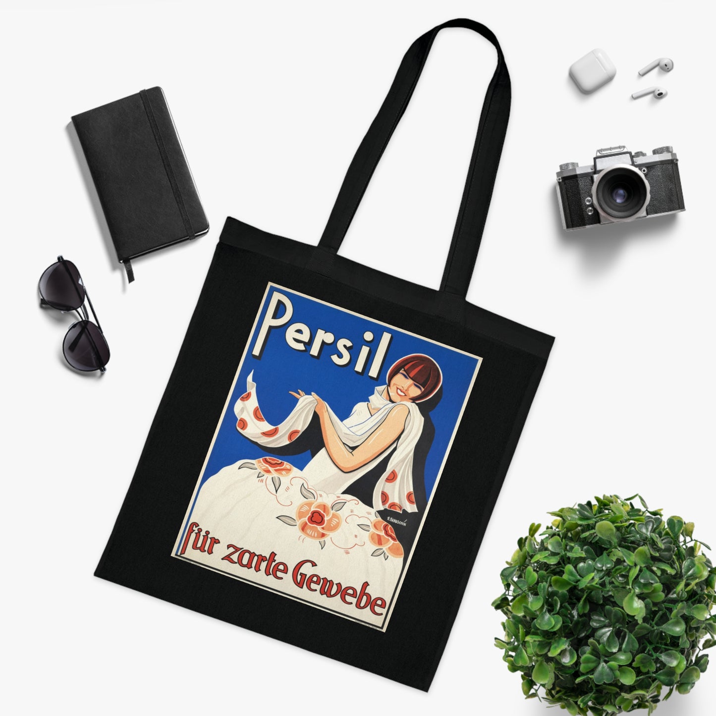 Vintage Persil Poster Cotton Tote — Retro Laundry Advertising Graphic Bag