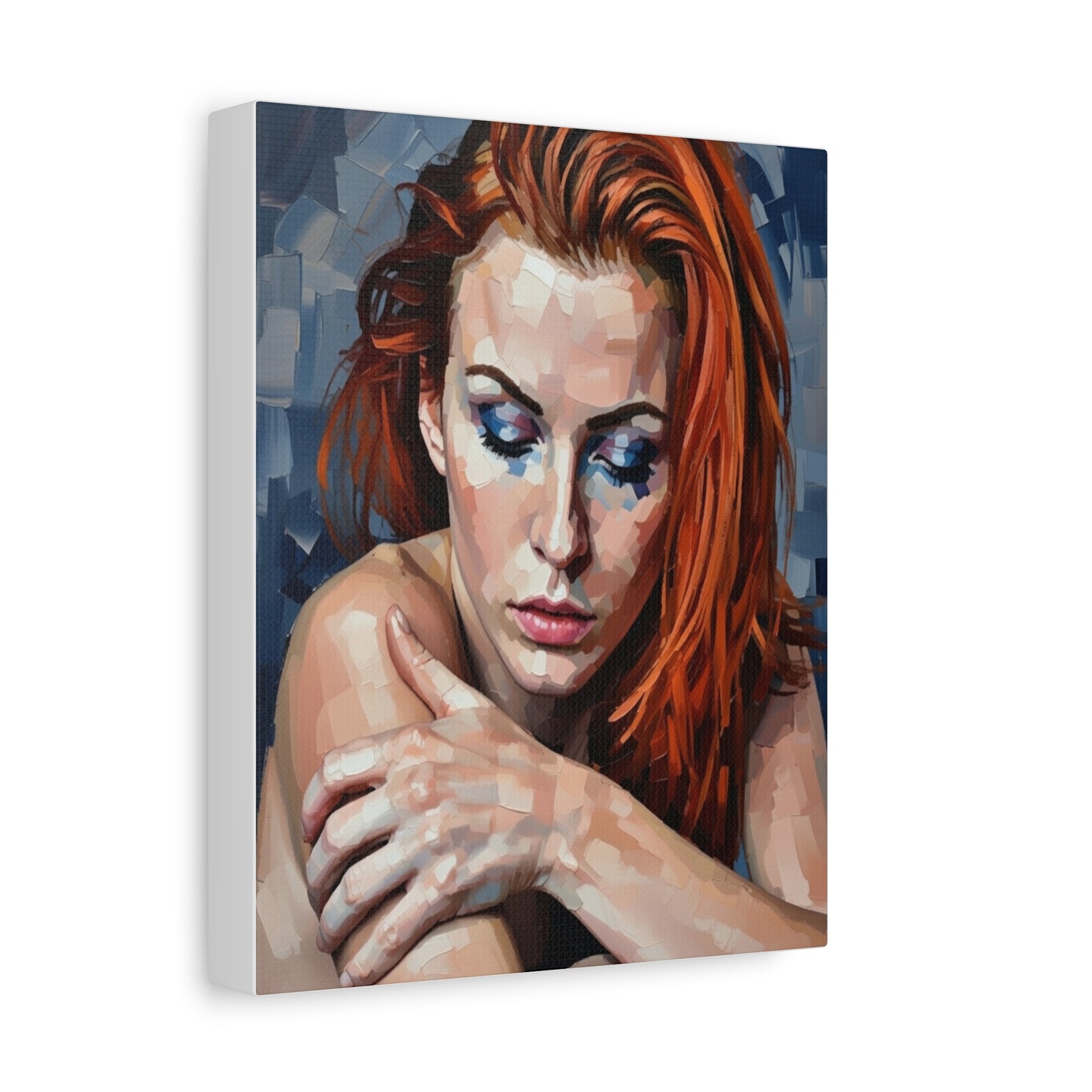 Red-Headed Woman Portrait Canvas Print — Matte Stretched Wall Art