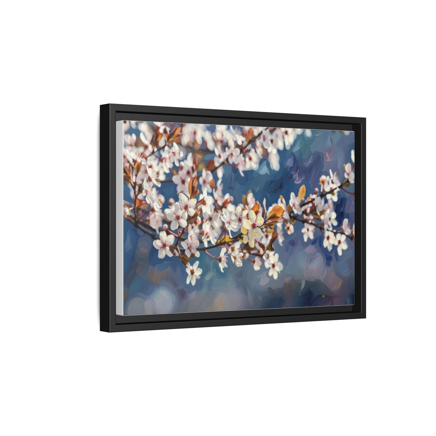 Framed Matte Canvas Print — Cherry Blossom Branch Wall Art
