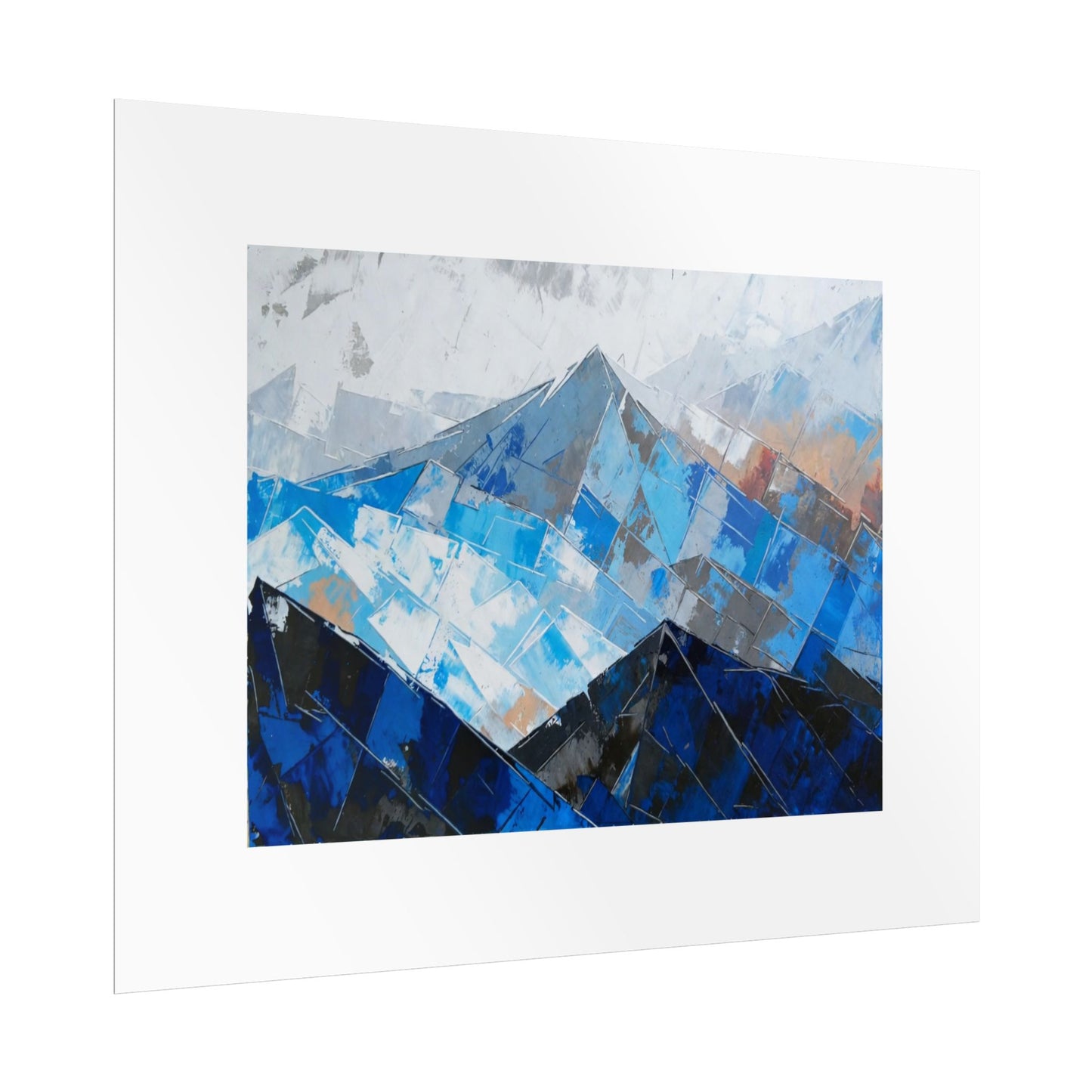 Abstract Blue Mountain Poster