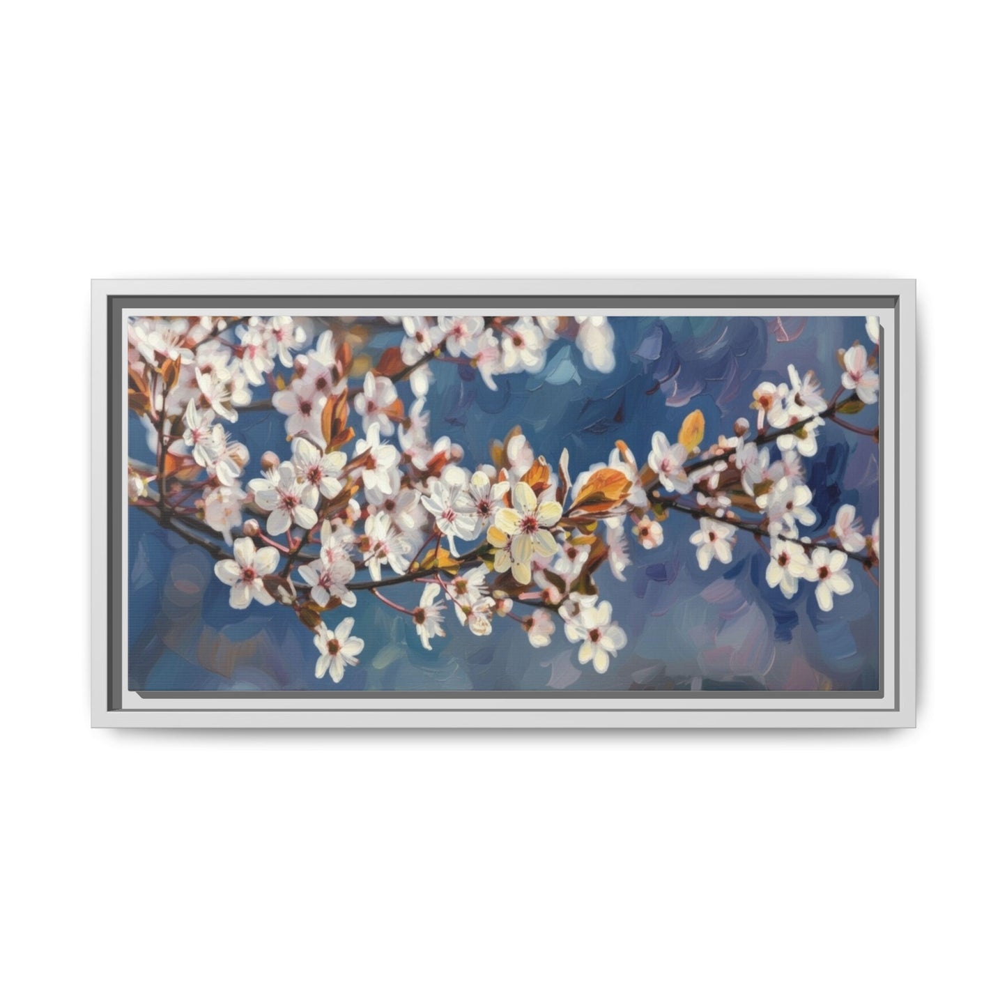 Framed Matte Canvas Print — Cherry Blossom Branch Wall Art