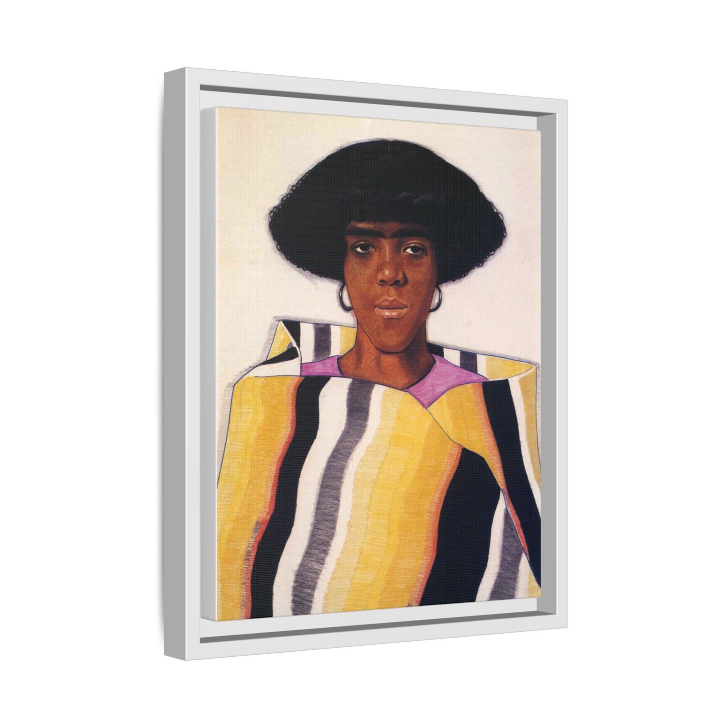Portrait of an African American Woman by Winold Reiss Framed Matte Canvas Portrait