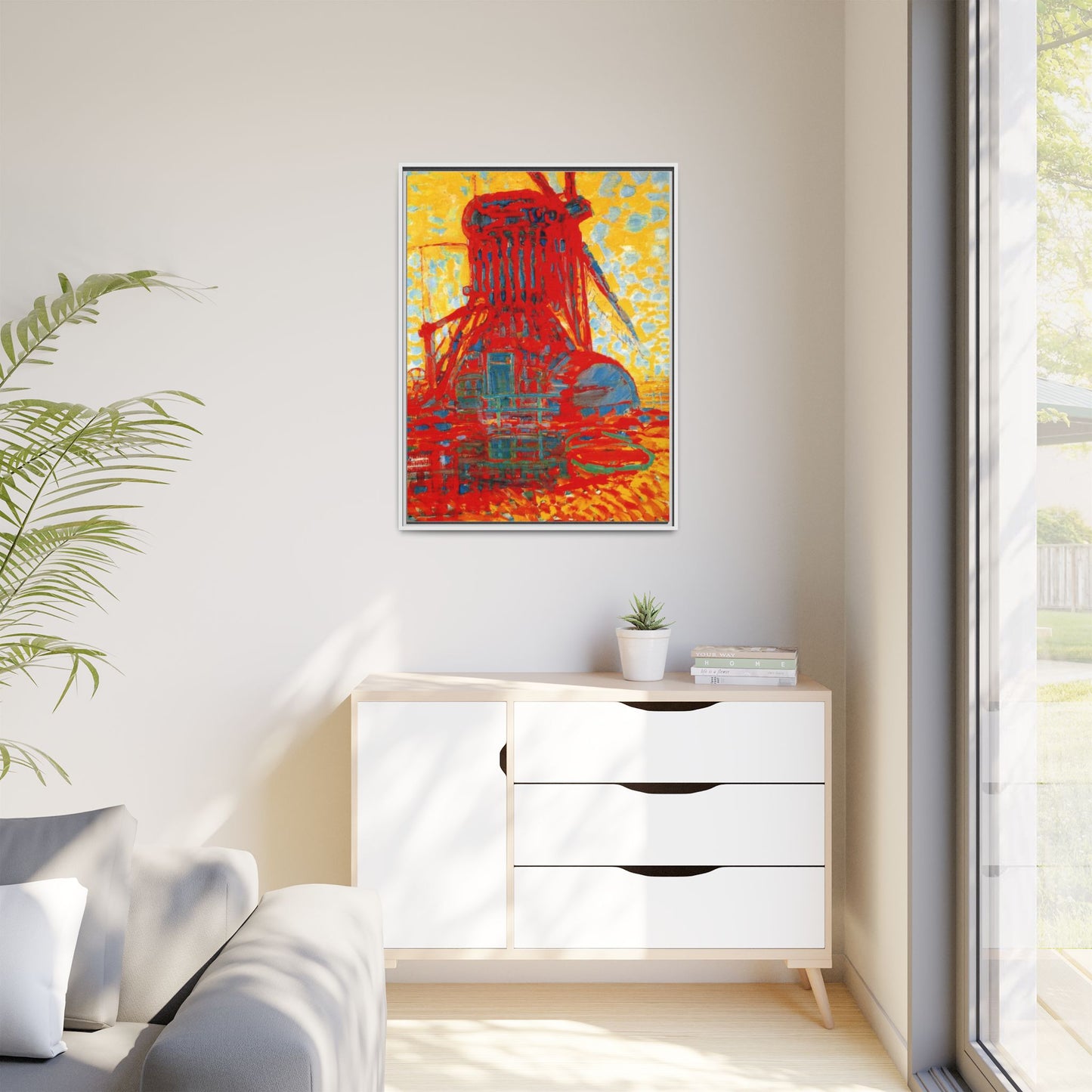 Mill by Sunlight by Piet Mondrian Matte Framed Canvas Wall Art Print