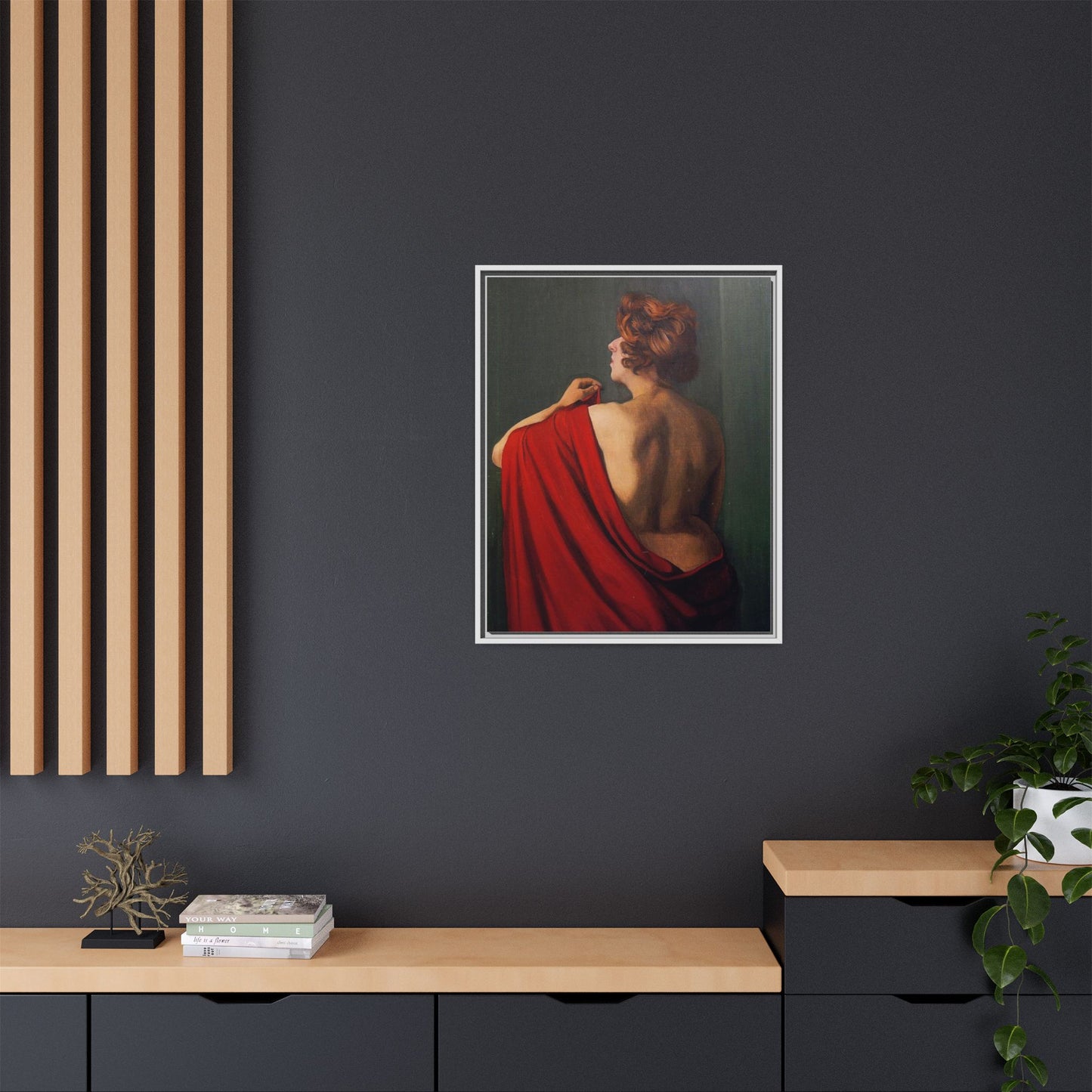 Femme au châle rouge by Félix Vallotton Framed Matte Canvas Wall Art Print
