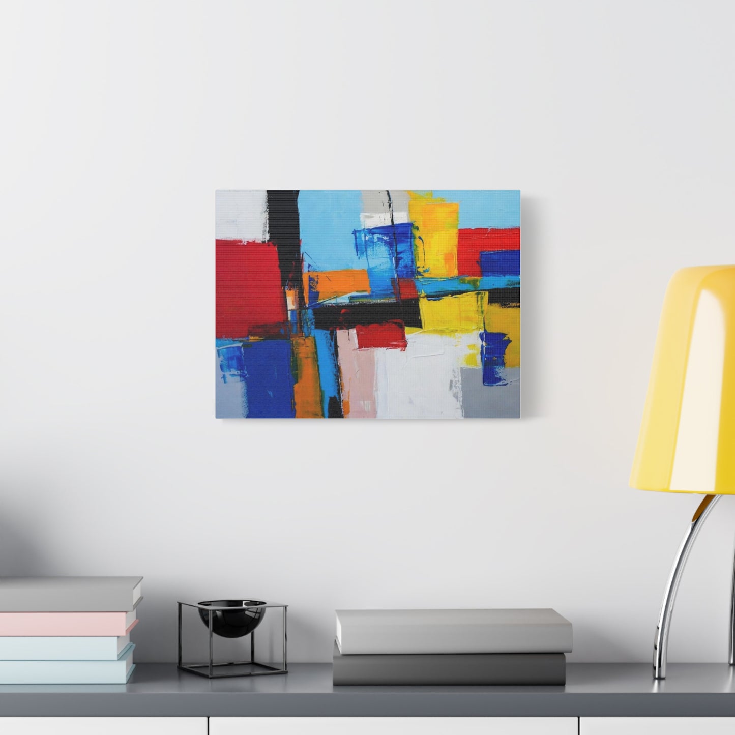 Abstract Color Block Canvas Print — Modern Geometric Wall Art