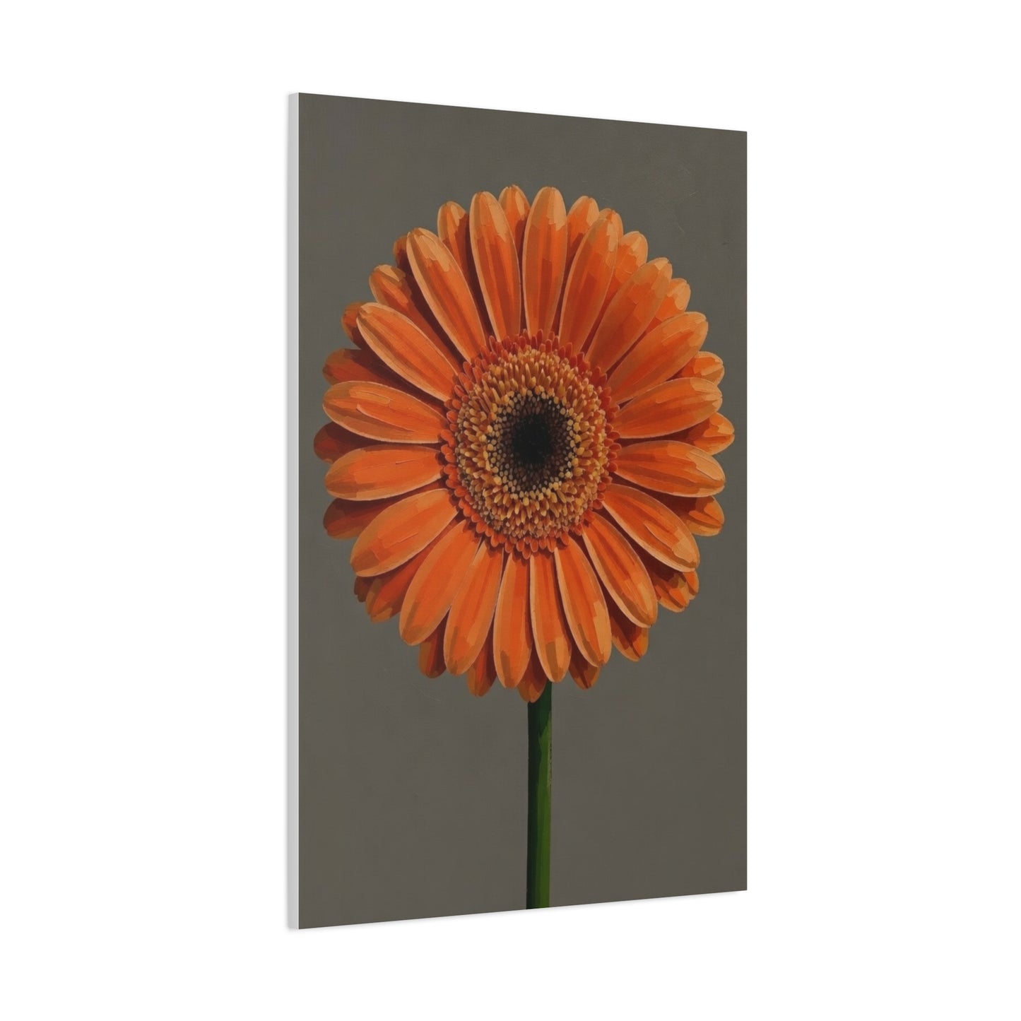 Orange Gerbera Flower Matte Canvas Print — Stretched Wall Art