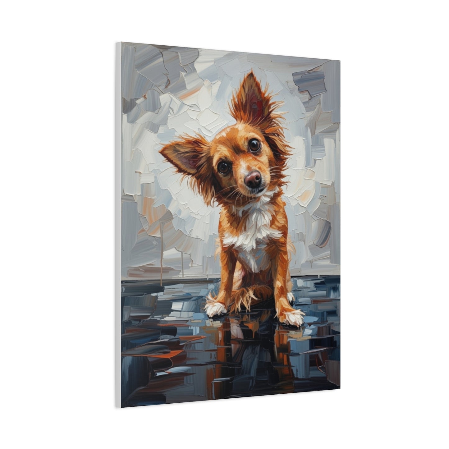 Charming Chihuahua Canvas Print — Whimsical Dog Portrait Wall Art