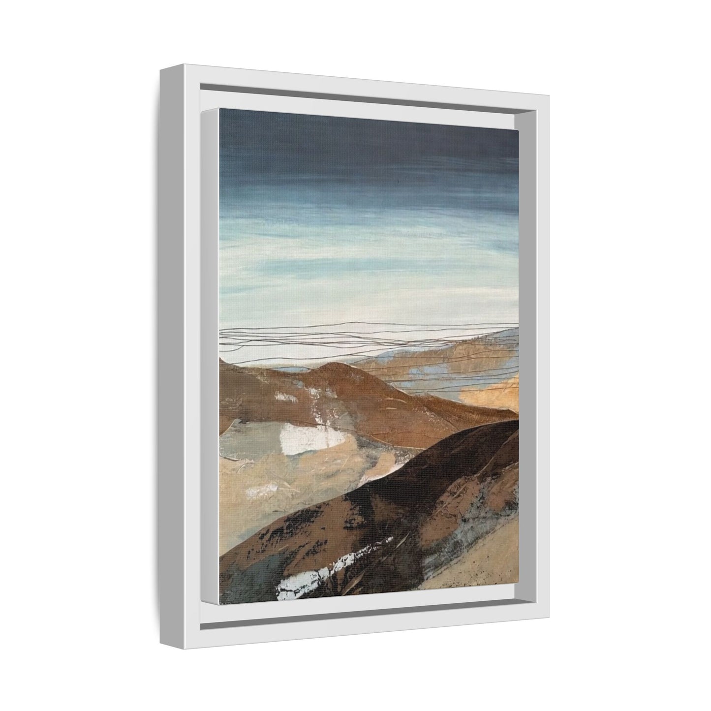 Framed Matte Canvas Art — Serene Abstract Landscape