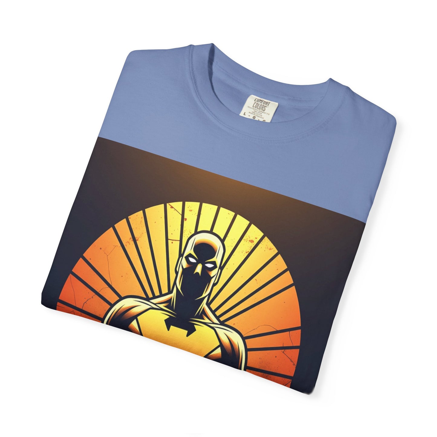 Superhero Sunrise T-Shirt — Bold Chest Emblem Graphic