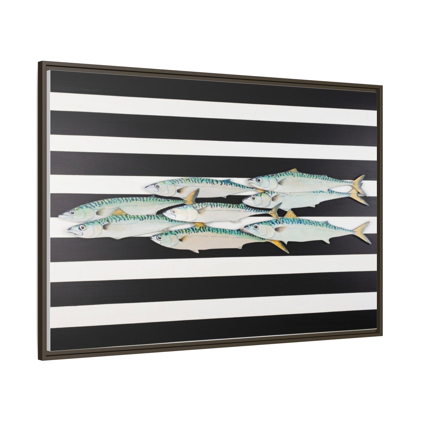 Striped Mackerel Canvas Print — Framed Matte Fish Wall Art