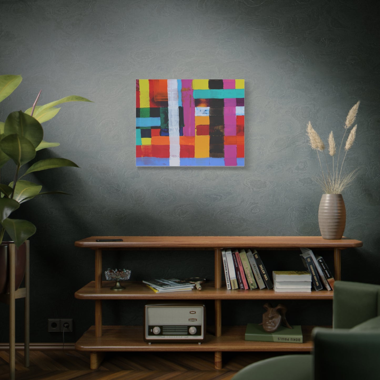 Farbfeld Malerei (Acryl) by Unknown Artist Matte Canvas Print Wall Art