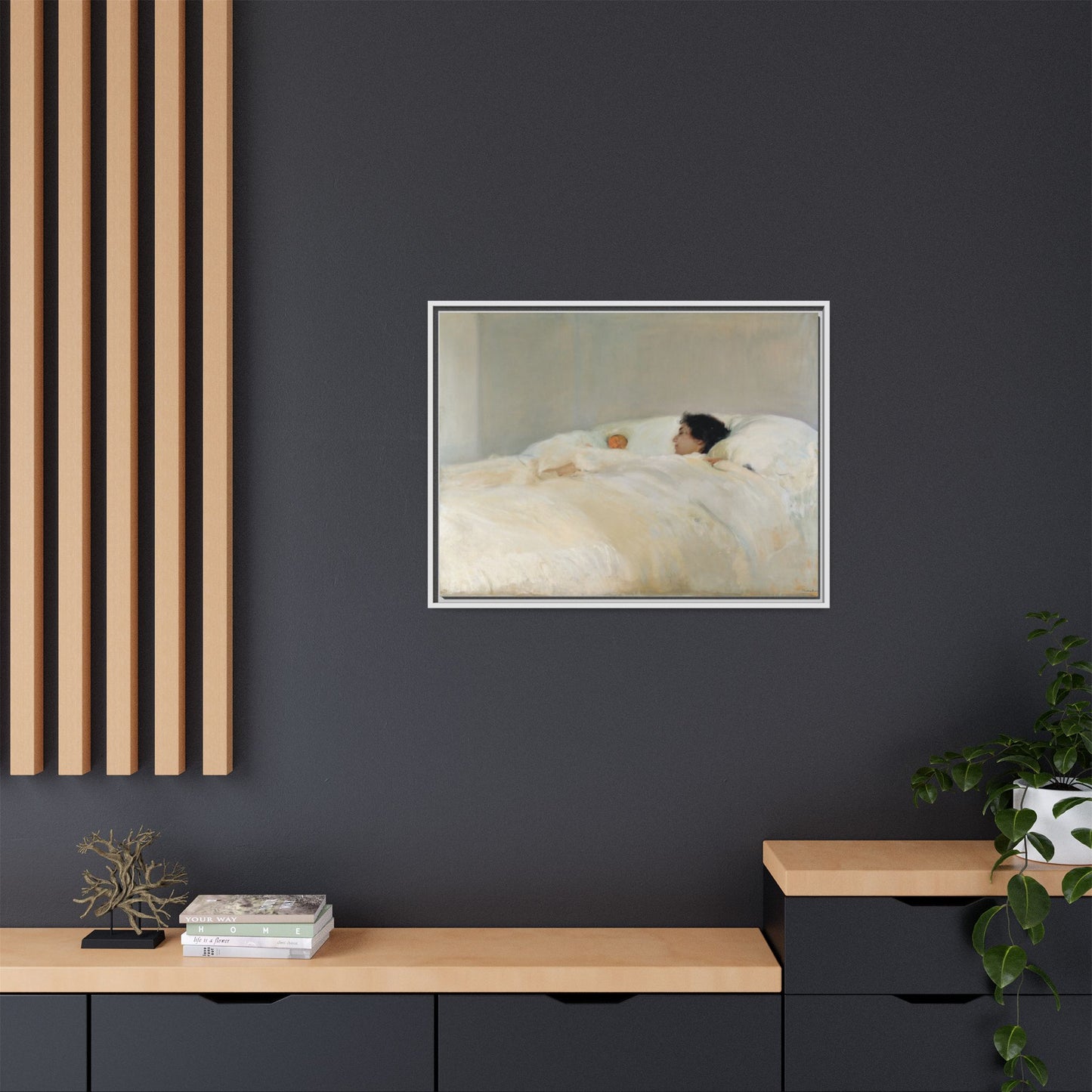 Mother by Joaquin Sorolla y Bastida Framed Matte Canvas Wall Art Print
