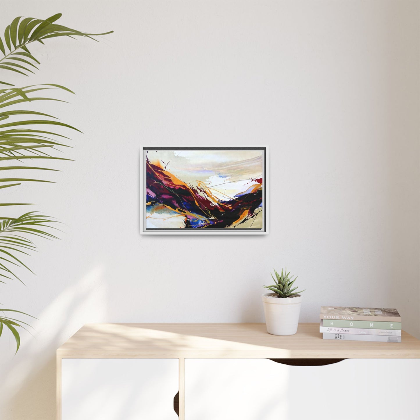 Abstract Flow Matte Canvas Framed Wall Art