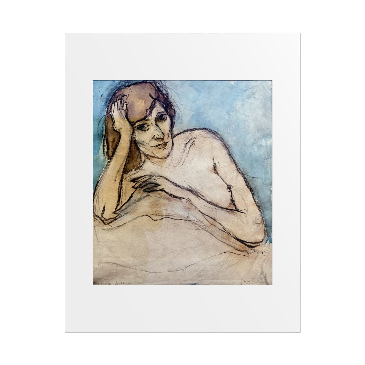 (Albi) Portrait de femme nue by Georges Bottini Wall Art Print