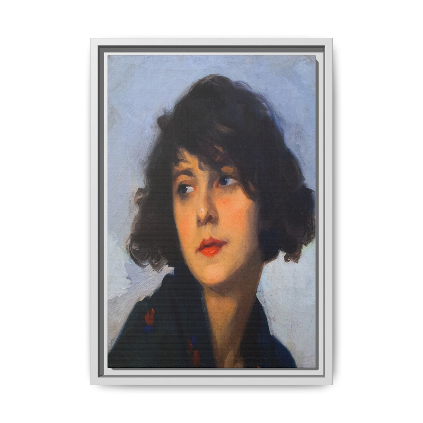 Mulher do chale verde (cropped) by Cyprien Eugene Boulet Framed Matte Canvas Print