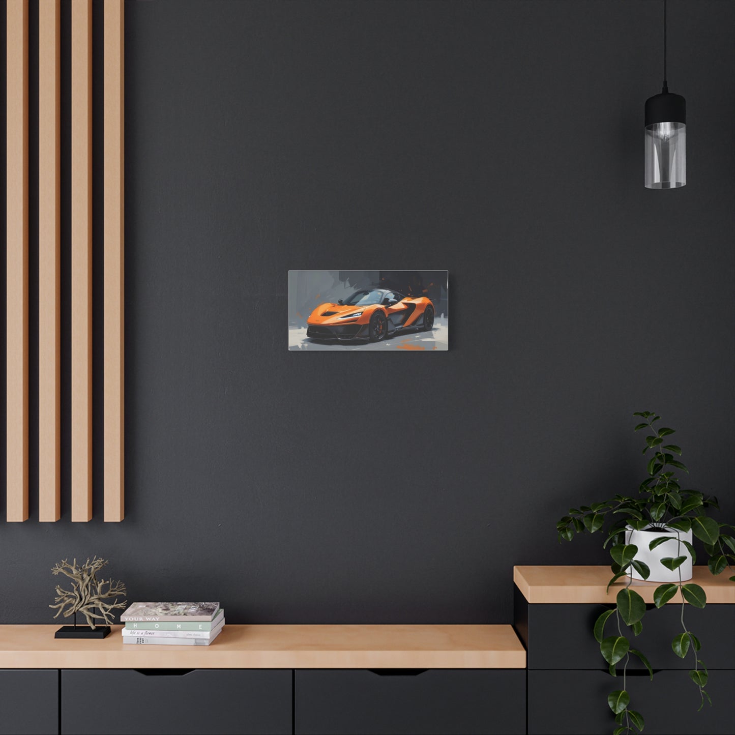 Orange Supercar Matte Canvas Wall Art – Stretched 1.25" Sports Car Print