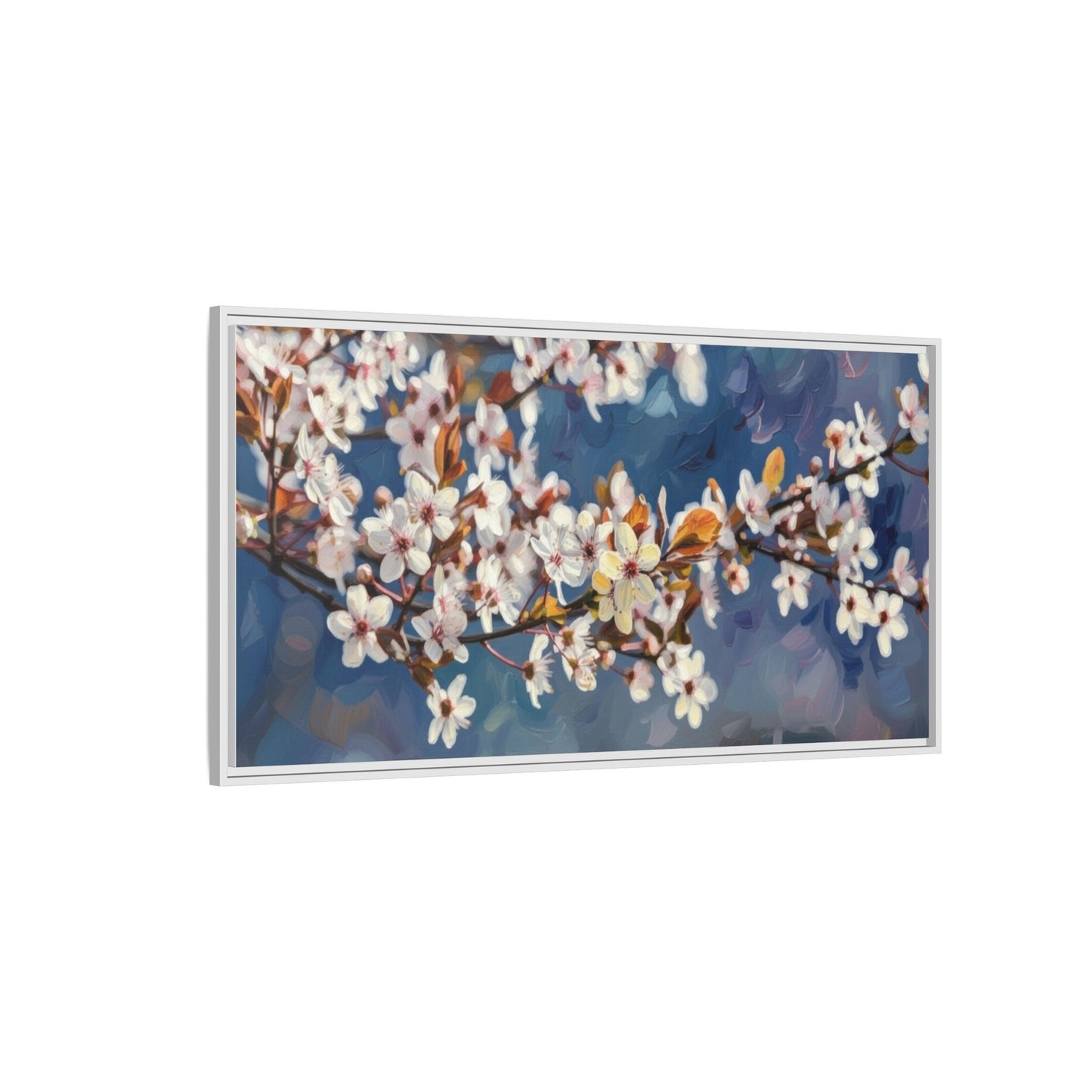 Framed Matte Canvas Print — Cherry Blossom Branch Wall Art