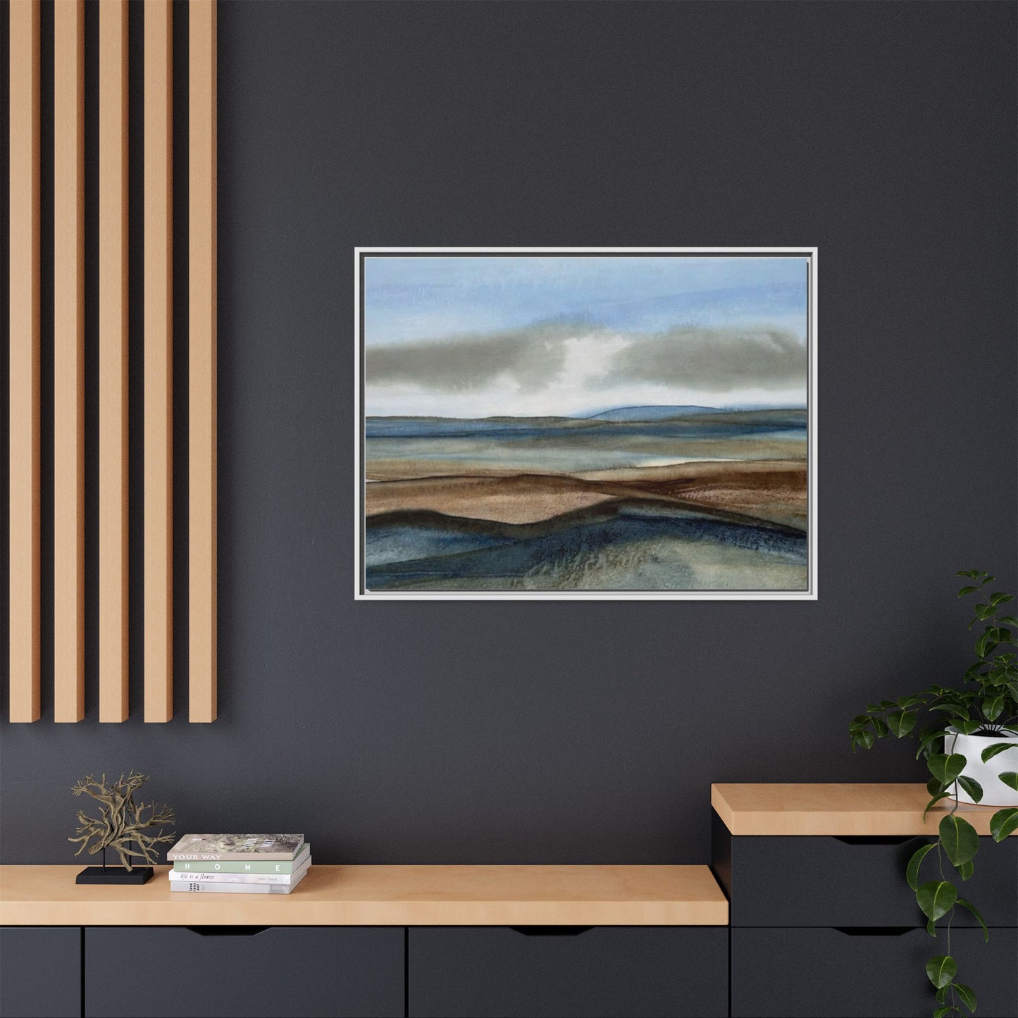 Matte Canvas Landscape, Framed (Multi-color)