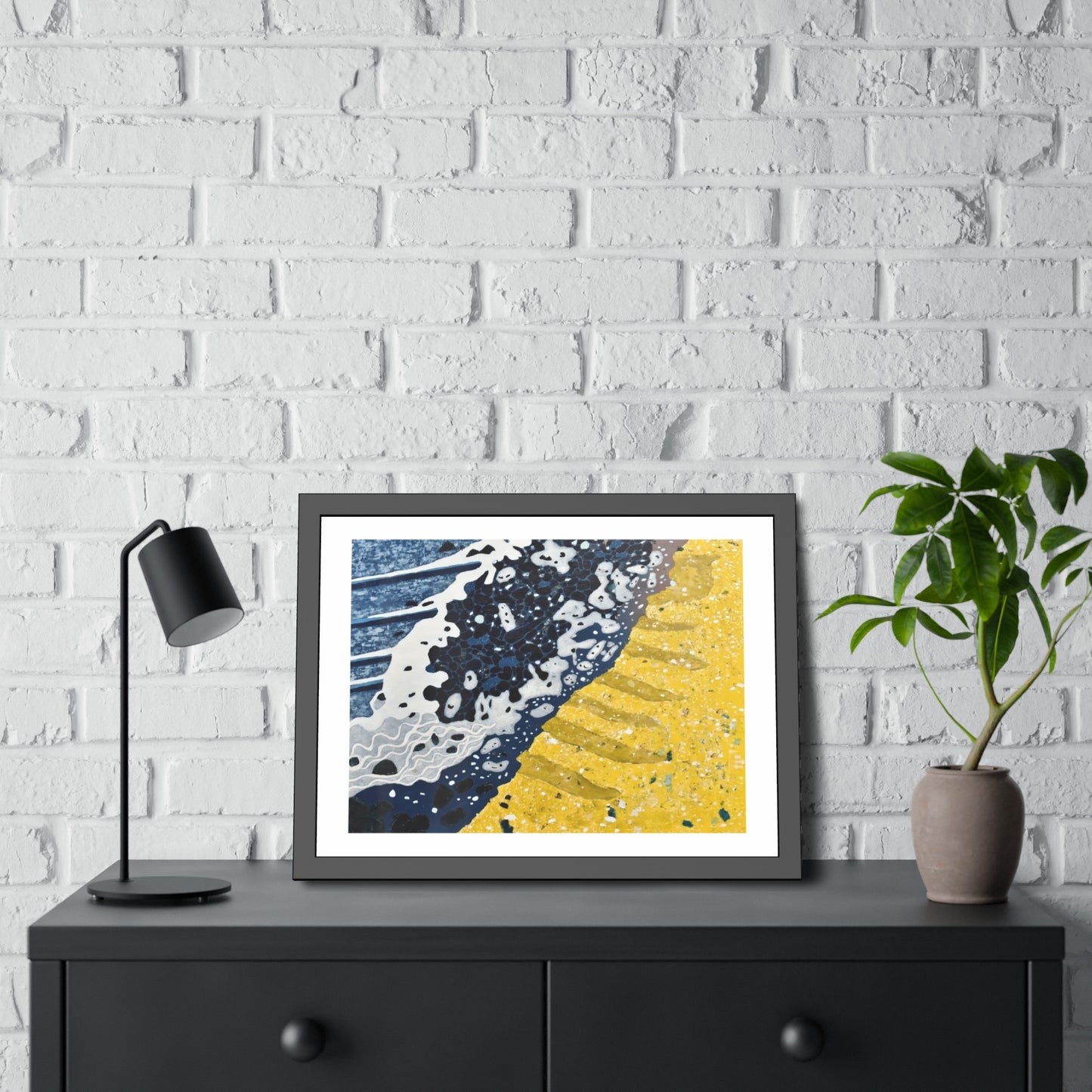 Coastal Wave Abstract — Framed Paper Poster