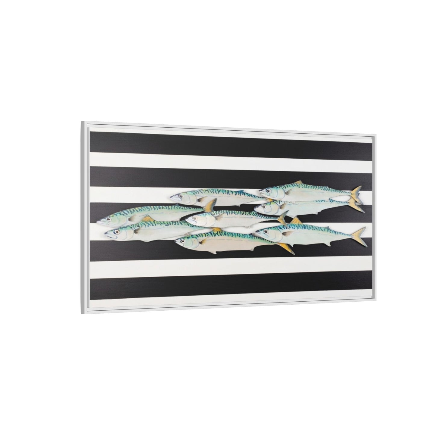 Striped Mackerel Canvas Print — Framed Matte Fish Wall Art