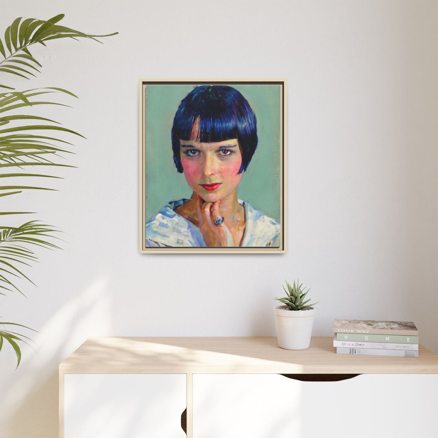 Framed Matte Canvas Portrait Print — Vintage Flapper Woman